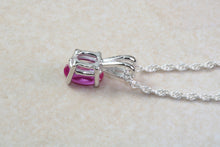 Load image into Gallery viewer, Natural Pink Topaz Necklace. Silver with Oval Topaz Pendant and Chain, birthday, anniversary or graduation gift. January birthstone