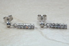 Load image into Gallery viewer, Diamond set dropper earrings. 18ct Gold with Latchback fittings.Perfect gift solution for any occasion. F VS1 grade Diamonds