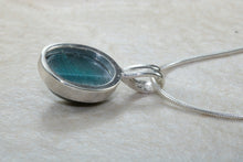 Load image into Gallery viewer, Natural Black Cats Eye pendant together with 16 inch long chain, 925 grade sterling silver, healing gemstones.