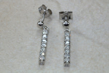 Load image into Gallery viewer, Beautiful Diamond set dropper earrings. 18ct Gold push back fittings.Perfect gift solution for any occasion. F VS1 grade Diamonds