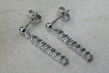 Load image into Gallery viewer, Beautiful Diamond set dropper earrings. 18ct Gold push back fittings.Perfect gift solution for any occasion. F VS1 grade Diamonds