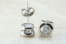 Load image into Gallery viewer, Elegant diamond solitaire stud earings,real round cut diamonds set in 18ct white gold, perfect for everyday wear.Ideal gift for any occasion