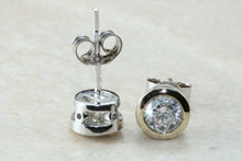 Load image into Gallery viewer, Elegant diamond solitaire stud earings,real round cut diamonds set in 18ct white gold, perfect for everyday wear.Ideal gift for any occasion