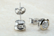 Load image into Gallery viewer, Elegant diamond solitaire stud earings,real round cut diamonds set in 18ct white gold, perfect for everyday wear.Ideal gift for any occasion