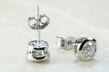 Load image into Gallery viewer, Elegant diamond solitaire stud earings,real round cut diamonds set in 18ct white gold, perfect for everyday wear.Ideal gift for any occasion
