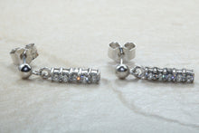 Load image into Gallery viewer, Diamond set dropper earrings. 18ct Gold with Latchback fittings.Perfect gift solution for any occasion. F VS1 grade Diamonds