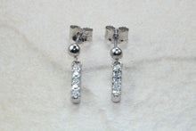 Load image into Gallery viewer, Diamond set dropper earrings. 18ct Gold with Latchback fittings.Perfect gift solution for any occasion. F VS1 grade Diamonds