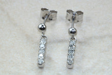 Load image into Gallery viewer, Diamond set dropper earrings. 18ct Gold with Latchback fittings.Perfect gift solution for any occasion. F VS1 grade Diamonds