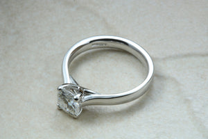 1.00 ct Radiant cut Forever One Moissanite Platinum Soitaire. DEF colour VVS1 clarity.