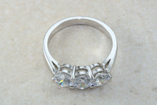 Load image into Gallery viewer, Very dressy Trilogy ring with Charles and Colvard Mossainte diamonds,3 carat weight, Forever One grade diamond&#39;s,top colour and clarity