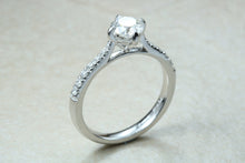 Load image into Gallery viewer, Beautiful Charles and Colvard 1 carat Mossainte with natural diamonds,top Forever One grade Lab created Diamond, top colour and clarity