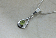 Load image into Gallery viewer, Natural Peridot Gemstone Pendant.Sterling Silver Peridot Necklace.Perfect 16th,18th,21st birthday or Anniversary Gift.Pendant with Chain