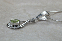 Load image into Gallery viewer, Natural Peridot Gemstone Pendant.Sterling Silver Peridot Necklace.Perfect 16th,18th,21st birthday or Anniversary Gift.Pendant with Chain