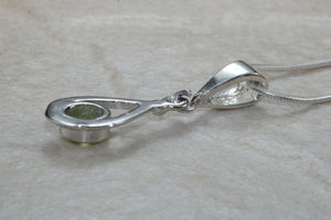 Natural Peridot Gemstone Pendant.Sterling Silver Peridot Necklace.Perfect 16th,18th,21st birthday or Anniversary Gift.Pendant with Chain
