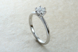 Traditional yet elegant Charles and Colvard Mossainte solitaire, top Forever One grade Lab created Diamond, 0.50 to 3 carat sizes available