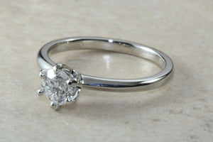 Traditional yet elegant Charles and Colvard Mossainte solitaire, top Forever One grade Lab created Diamond, 0.50 to 3 carat sizes available