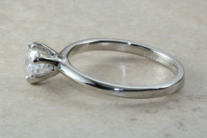 Traditional yet elegant Charles and Colvard Mossainte solitaire, top Forever One grade Lab created Diamond, 0.50 to 3 carat sizes available