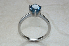 Load image into Gallery viewer, London Blue Topaz ring. 6mm round Topaz. November birthstone,Sagittarius Zodiac Gemstone.Perfect  birthday or Anniversary Gift.