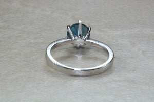 London Blue Topaz ring. 6mm round Topaz. November birthstone,Sagittarius Zodiac Gemstone.Perfect  birthday or Anniversary Gift.