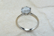 Load image into Gallery viewer, Salt and Pepper natural 1.44 carat diamond set solitaire ring, 18ct white gold, very quirky ring with this very off the beat large diamond