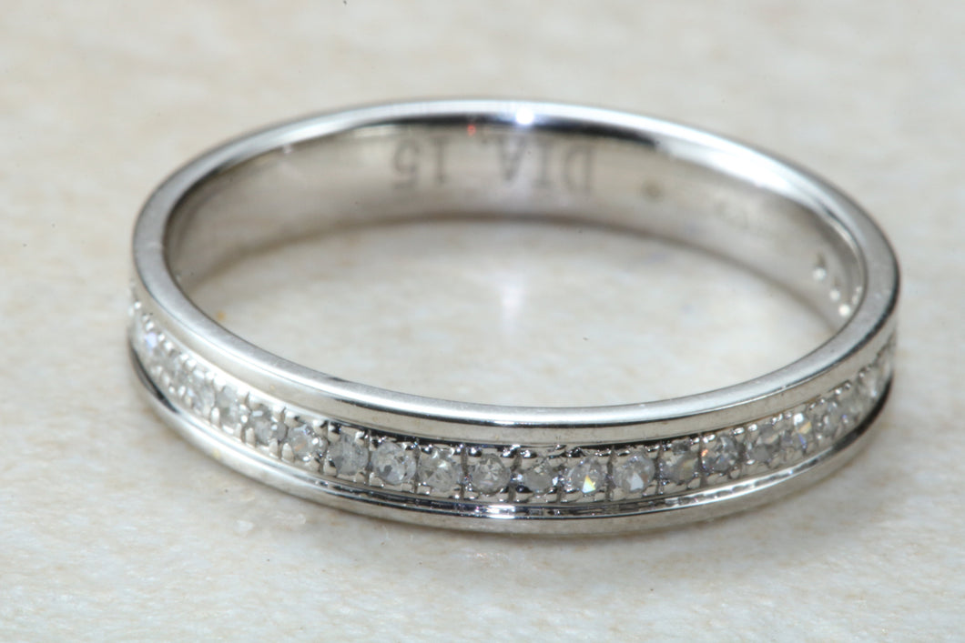 Traditional dainty and simple Diamond set eternity ring, perfect as wedding,dress,anniversary,stacker ring, Ideal gift for any occasion