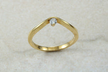 Load image into Gallery viewer, Very very dainty natural diamond set ring, small round diamond in solid 18ct yellow gold. Perfect as promise ring,enagement ring, ideal gift