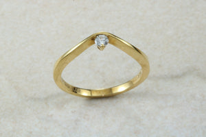 Very very dainty natural diamond set ring, small round diamond in solid 18ct yellow gold. Perfect as promise ring,enagement ring, ideal gift