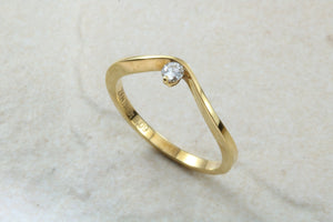 Very very dainty natural diamond set ring, small round diamond in solid 18ct yellow gold. Perfect as promise ring,enagement ring, ideal gift