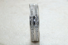 Load image into Gallery viewer, Very Dressy Band Full Circle set with Two Rows of Square Diamonds