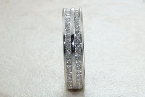 Very Dressy Band Full Circle set with Two Rows of Square Diamonds