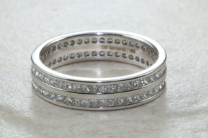 Very Dressy Band Full Circle set with Two Rows of Square Diamonds