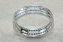 Load image into Gallery viewer, Very Dressy Band Full Circle set with Two Rows of Square Diamonds