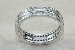 Very Dressy Band Full Circle set with Two Rows of Square Diamonds
