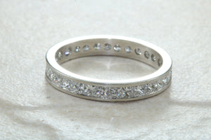 Full circle set Diamond Eternity Ring set with Square Princess cut Diamonds