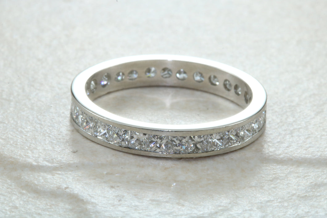 Full circle set Diamond Eternity Ring set with Square Princess cut Diamonds