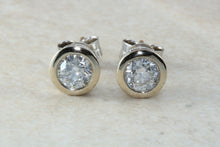 Load image into Gallery viewer, Elegant diamond solitaire stud earings,real round cut diamonds set in 18ct white gold, perfect for everyday wear.Ideal gift for any occasion
