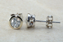 Load image into Gallery viewer, Elegant diamond solitaire stud earings,real round cut diamonds set in 18ct white gold, perfect for everyday wear.Ideal gift for any occasion