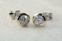 Load image into Gallery viewer, Elegant diamond solitaire stud earings,real round cut diamonds set in 18ct white gold, perfect for everyday wear.Ideal gift for any occasion