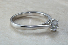 Load image into Gallery viewer, Elegant Charles and Colvard 1 carat Forever One graded Mossainte platinum solitaire