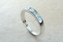 Load image into Gallery viewer, Rare Combination of Diamond and Blue Topaz Eternity Ring