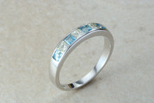 Load image into Gallery viewer, Rare Combination of Diamond and Blue Topaz Eternity Ring