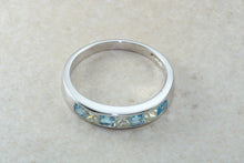 Load image into Gallery viewer, Rare Combination of Diamond and Blue Topaz Eternity Ring