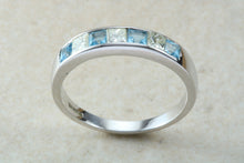 Load image into Gallery viewer, Rare Combination of Diamond and Blue Topaz Eternity Ring