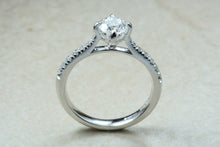 Load image into Gallery viewer, Beautiful Charles and Colvard 1 carat Mossainte with natural diamonds,top Forever One grade Lab created Diamond, top colour and clarity