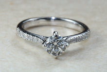 Load image into Gallery viewer, Beautiful Charles and Colvard 1 carat Mossainte with natural diamonds,top Forever One grade Lab created Diamond, top colour and clarity