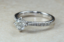 Load image into Gallery viewer, Beautiful Charles and Colvard 1 carat Mossainte with natural diamonds,top Forever One grade Lab created Diamond, top colour and clarity