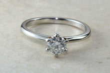Load image into Gallery viewer, Traditional yet elegant Charles and Colvard Mossainte solitaire, top Forever One grade Lab created Diamond, 0.50 to 3 carat sizes available
