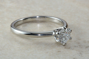 Traditional yet elegant Charles and Colvard Mossainte solitaire, top Forever One grade Lab created Diamond, 0.50 to 3 carat sizes available