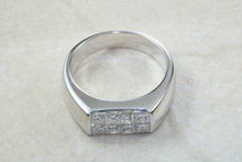 Load image into Gallery viewer, Stunning Gentleman's Princess cut Diamonds set Ring
