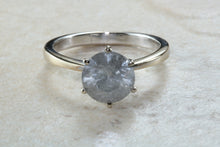 Load image into Gallery viewer, Salt and Pepper natural 1.44 carat diamond set solitaire ring, 18ct white gold, very quirky ring with this very off the beat large diamond